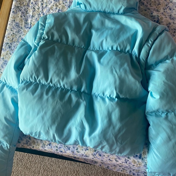 Shane Justin Blue Puffer Jacket Euc - Picture 3 of 5